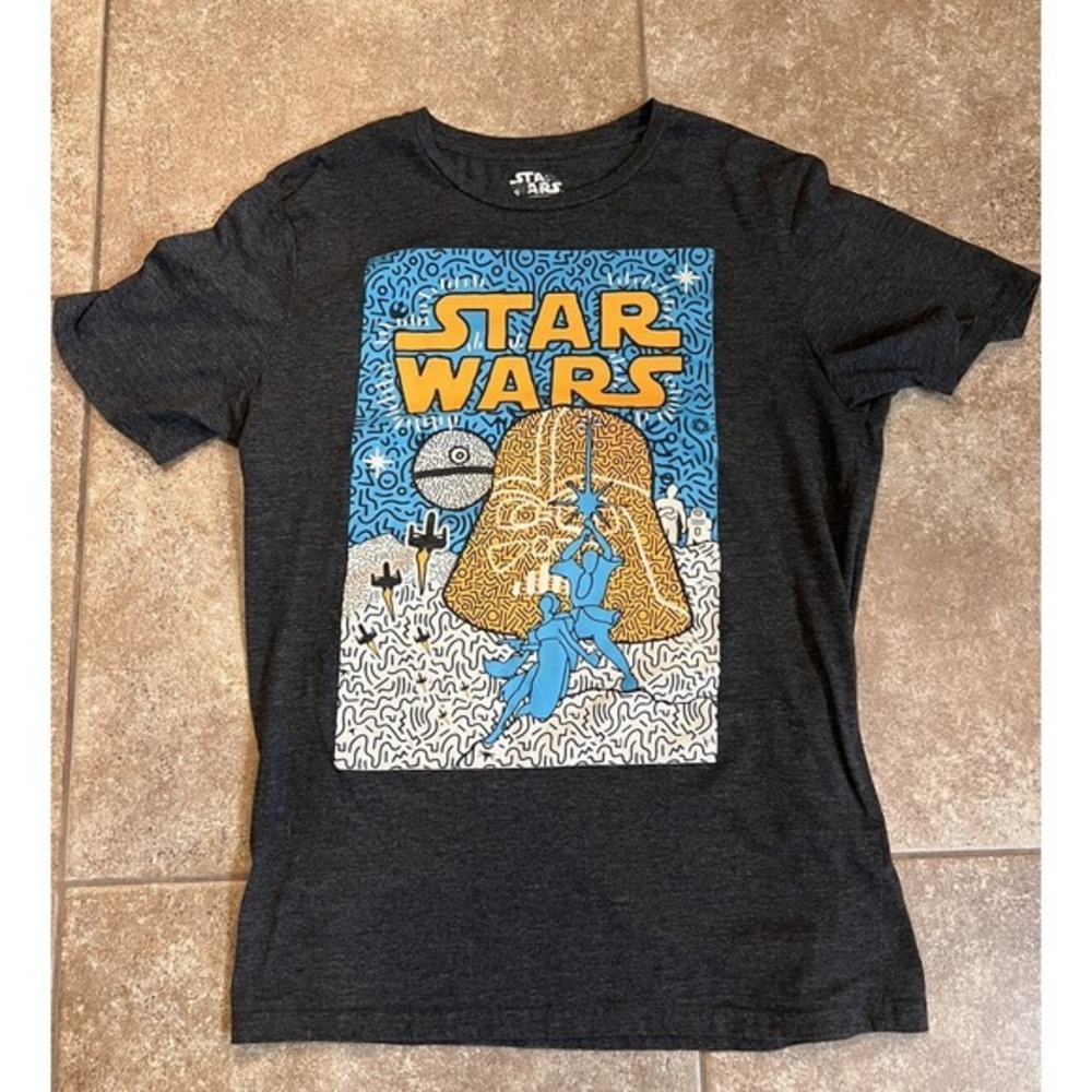 Star Wars Retro Men's T-Shirt Adult Size L Modern Art Short Sleeve